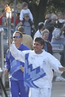 Tatu carrying the Olympic Torch through Dallas